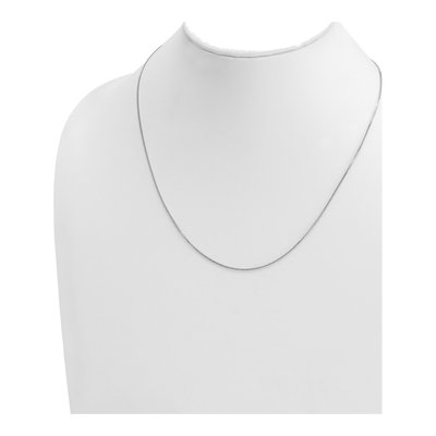 14K White Gold 0.7mm Diamond-Cut Wheat Chain – view 5