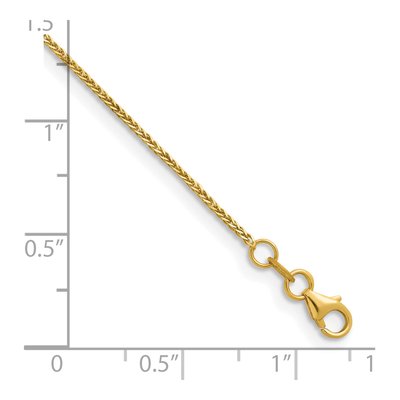 14K Yellow Gold 0.7mm Diamond-Cut Wheat Chain – view 7