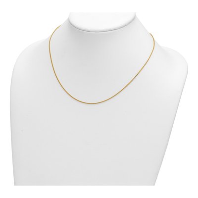 14K Yellow Gold 0.7mm Diamond-Cut Wheat Chain – view 5