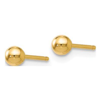 14K Yellow Gold Ball Stud Earrings – view 3