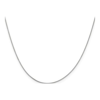14K White Gold 0.5mm Baby Box Chain – view 3