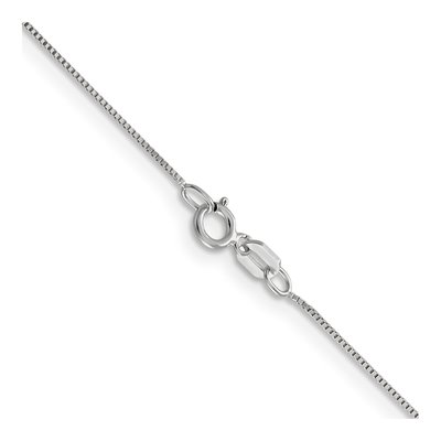 14K White Gold 0.5mm Baby Box Chain – view 4
