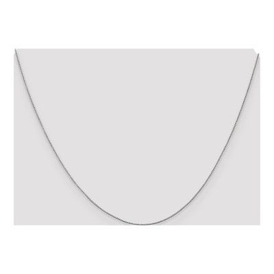 14K White Gold 0.5mm Baby Box Chain – view 5