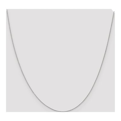 14K White Gold 0.5mm Baby Box Chain – view 5