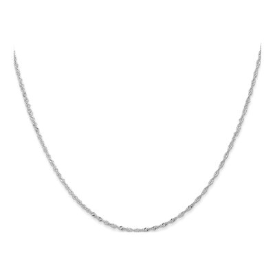 14K White Gold 1mm Singapore Chain – view 3