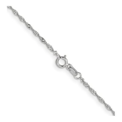 14K White Gold 1mm Singapore Chain – view 4