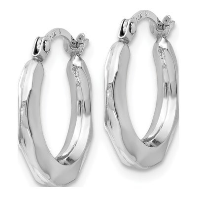 14K White Gold Hoop Earrings – view 3
