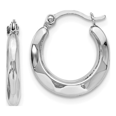 14K White Gold Hoop Earrings