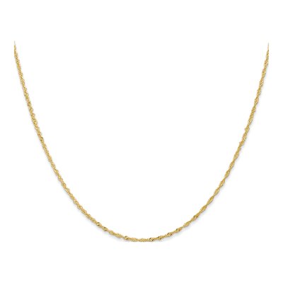 14K Yellow Gold 1mm Singapore Chain – view 4