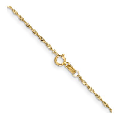 14K Yellow Gold 1mm Singapore Chain – view 5