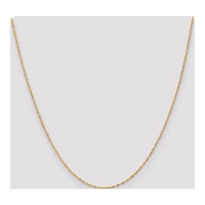 14K Yellow Gold 1mm Singapore Chain – view 5