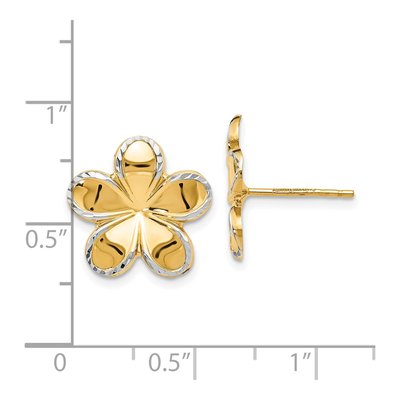 14K Yellow Gold Flower Stud Earrings – view 5