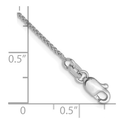 14K White Gold 1mm Wheat Chain Anklet – view 3