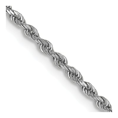 14K White Gold 1.5mm Diamond-Cut 30-inch Rope Chain