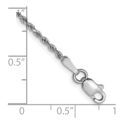 14K White Gold 1.5mm Diamond-Cut Rope Chain Anklet – view 3