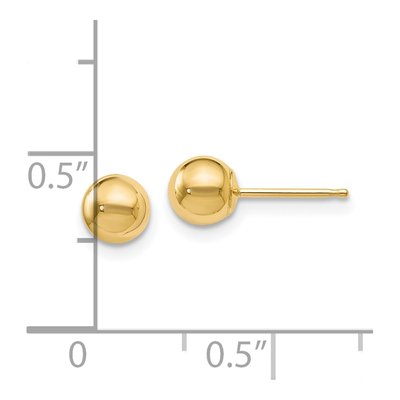 14K Yellow Gold Ball Stud Earrings – view 5
