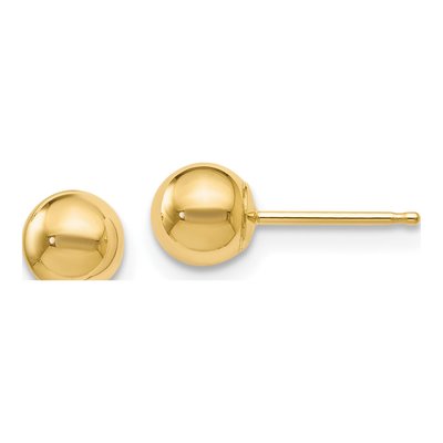14K Yellow Gold Ball Stud Earrings