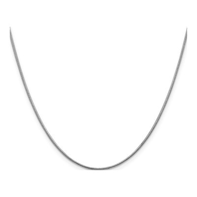 14K White Gold 1mm Round Snake Chain – view 4