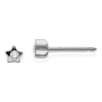 Stainless Steel Crystal Star Piercing Stud Earrings