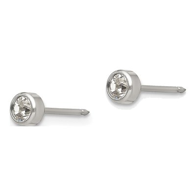 Titanium Crystal Bezel Stud Earrings – view 2