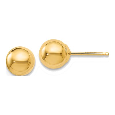 14K Yellow Gold Ball Stud Earrings