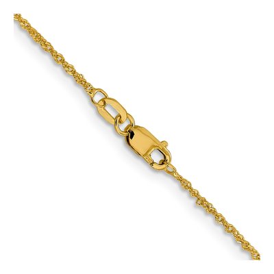 14K Yellow Gold 1mm Sparkle Singapore Chain – view 5