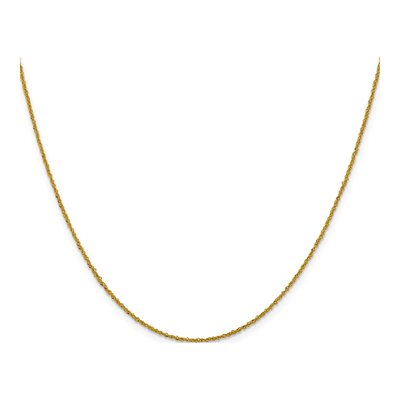 14K Yellow Gold 1mm Sparkle Singapore Chain – view 3