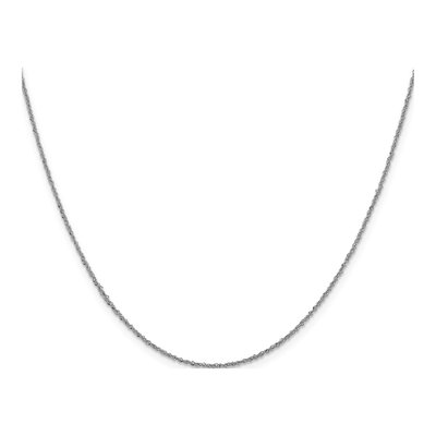 14K White Gold 1mm Sparkle Singapore Chain – view 3
