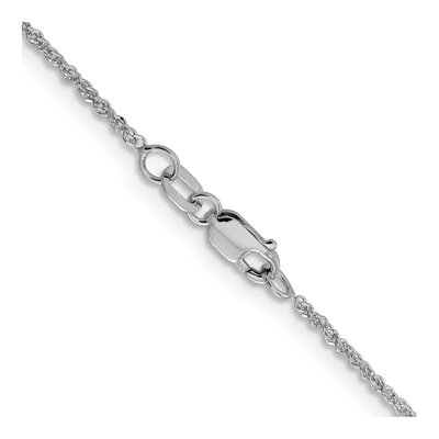 14K White Gold 1.3mm Sparkle Singapore Chain – view 5
