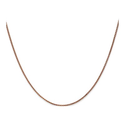 14K Rose Gold 1.2mm Wheat Chain – view 3