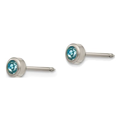 Titanium Crystal Aqua Stud Earrings – view 2