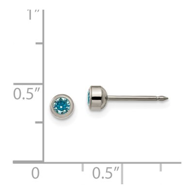 Titanium Crystal Aqua Stud Earrings – view 4