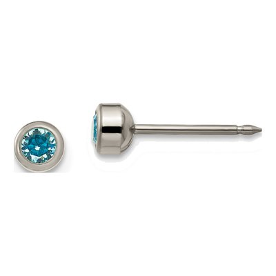 Titanium Crystal Aqua Stud Earrings