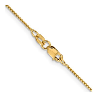 18K Yellow Gold 1mm Diamond-Cut Wheat Chain – view 3