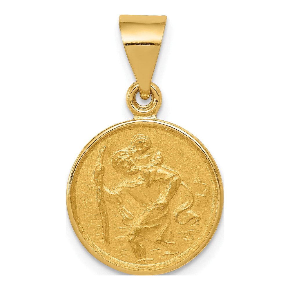 18K Yellow Gold Saint Christopher Medal Pendant