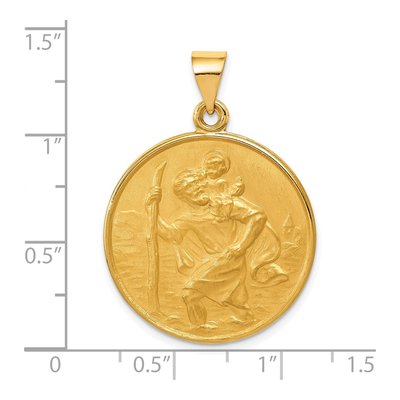 18K Yellow Gold Saint Christopher Medal Pendant – view 5