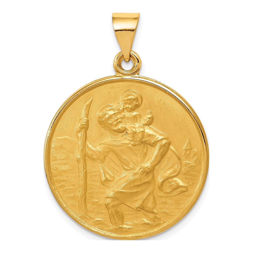 18K Yellow Gold Saint Christopher Medal Pendant