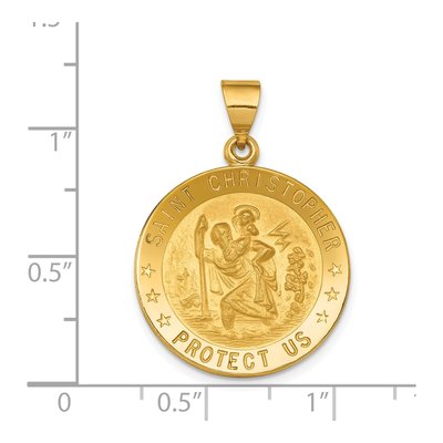 18K Yellow Gold Saint Christopher Medal Pendant – view 4