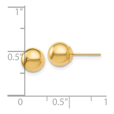 14K Yellow Gold Ball Stud Earrings – view 5