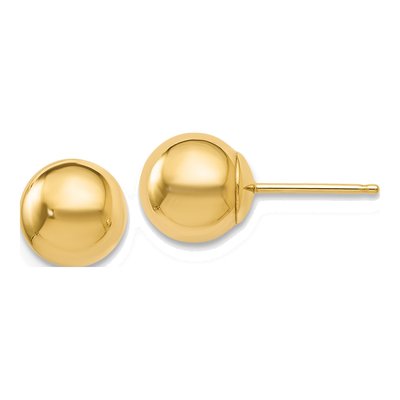 14K Yellow Gold Ball Stud Earrings