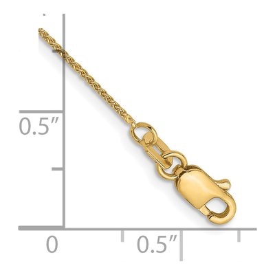 14K Yellow Gold 0.8mm Wheat Chain Anklet – view 3