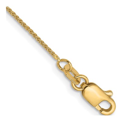 14K Yellow Gold 0.8mm Wheat Chain Anklet