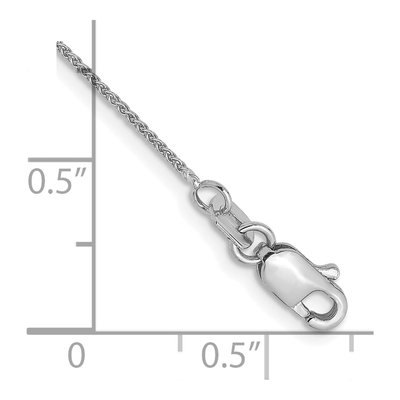 14K White Gold 0.8mm Wheat Chain Anklet – view 3