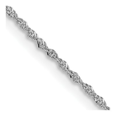 14K White Gold 0.8mm Sparkle Singapore Chain