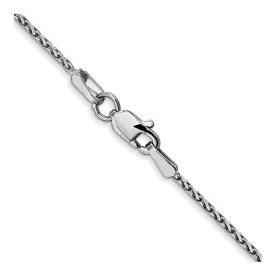 14K White Gold 1.3mm Diamond-Cut Wheat Chain – view 4