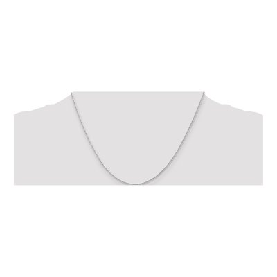 14K White Gold 1.3mm Diamond-Cut Wheat Chain – view 5