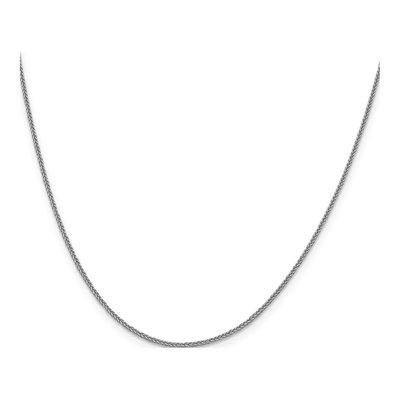 14K White Gold 1mm Diamond-Cut Wheat Chain – view 3