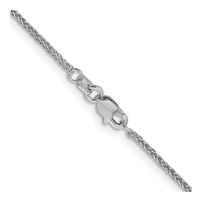 14K White Gold 1mm Diamond-Cut Wheat Chain – view 4