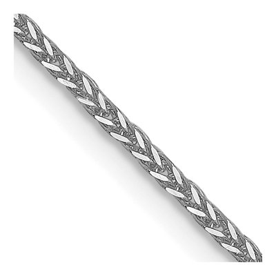 14K White Gold 1mm Diamond-Cut Wheat Chain