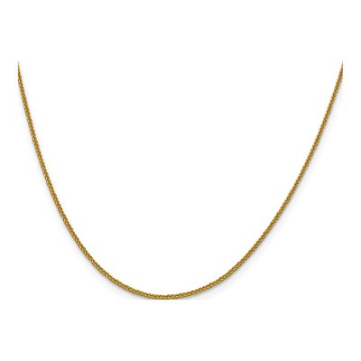 14K Yellow Gold 1mm Diamond-Cut Wheat Chain – view 3